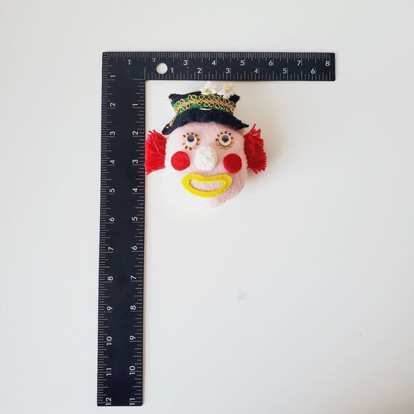 Vintage Handmade Felt Clown Ornament Whimsical Design GUC - Picture 10 of 12